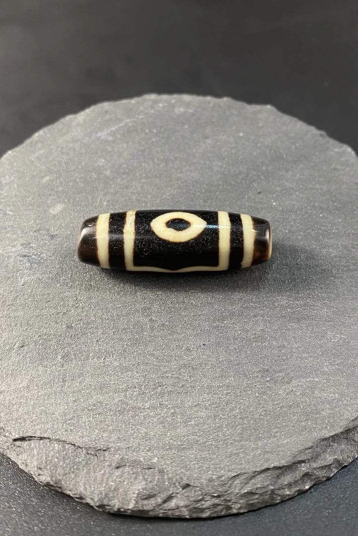 聚缘古法 三眼 精挑台珠  玛瑙 【一物一图】37.6*12.6mm