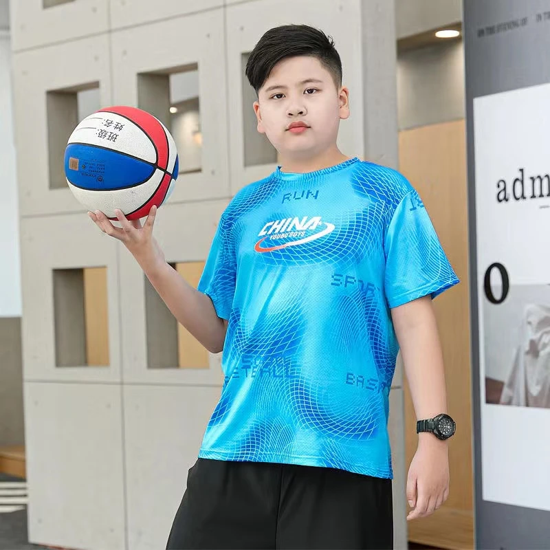胖男童短袖T恤速干中大童吸汗大码童装473#夏季CHINA夏天短袖圆领