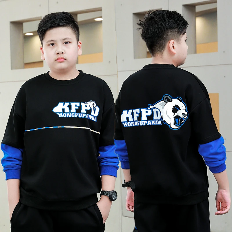 【酷乐童装】492#胖男孩8-16岁加肥加大卫衣男童中大童春秋长袖上衣