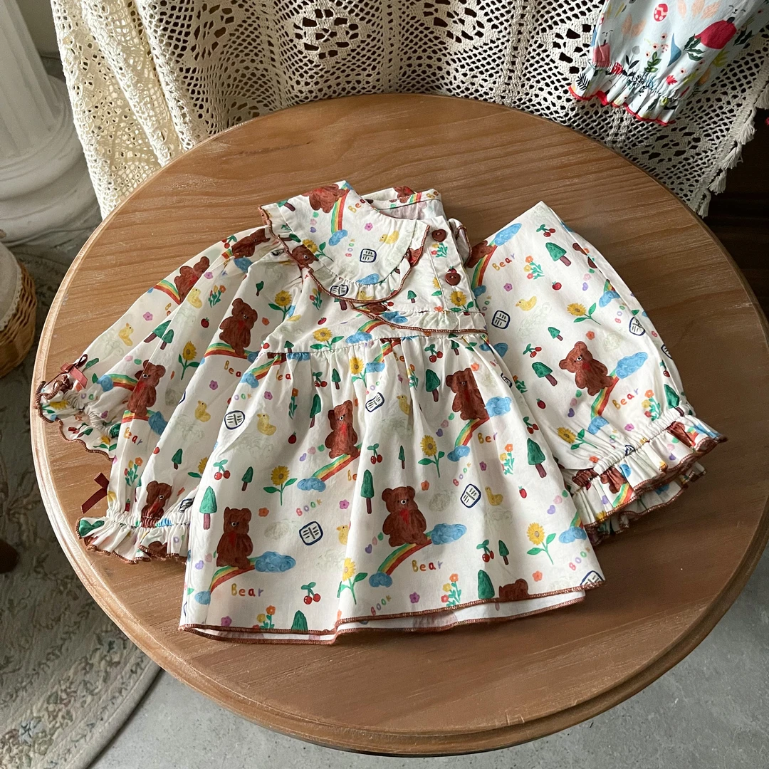 【60个吊牌可换】鱼子酱品牌童装Q2366TZ森系兔子家居服套装