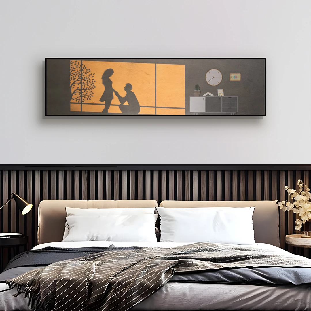 欧式温馨卧室床头装饰画 沙发背景墙挂画主卧 房间壁画恋人40150