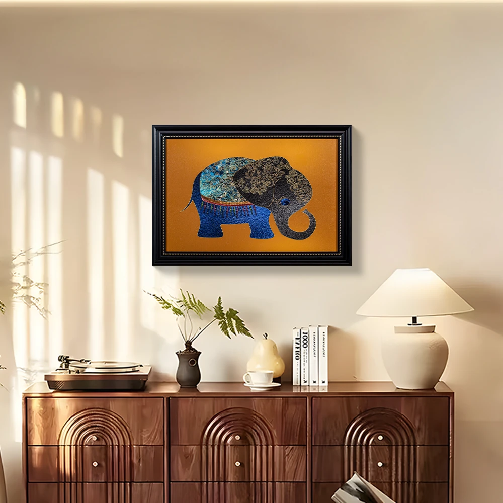 吉象到家客厅装饰画创意电视柜摆画卧室沙发背景墙挂画大象4868