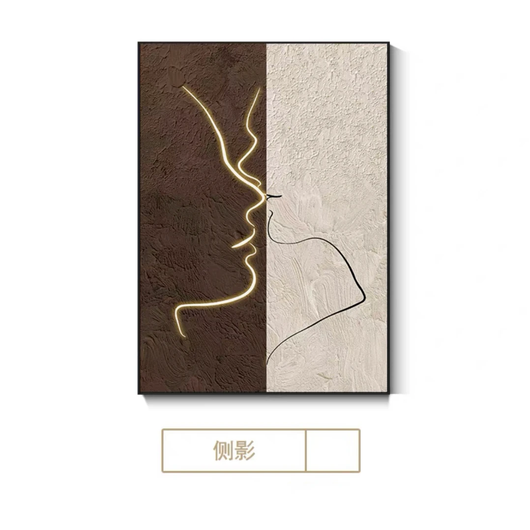 美女单幅装饰画潮流现代轻奢抽象客厅挂画抽象线条80120