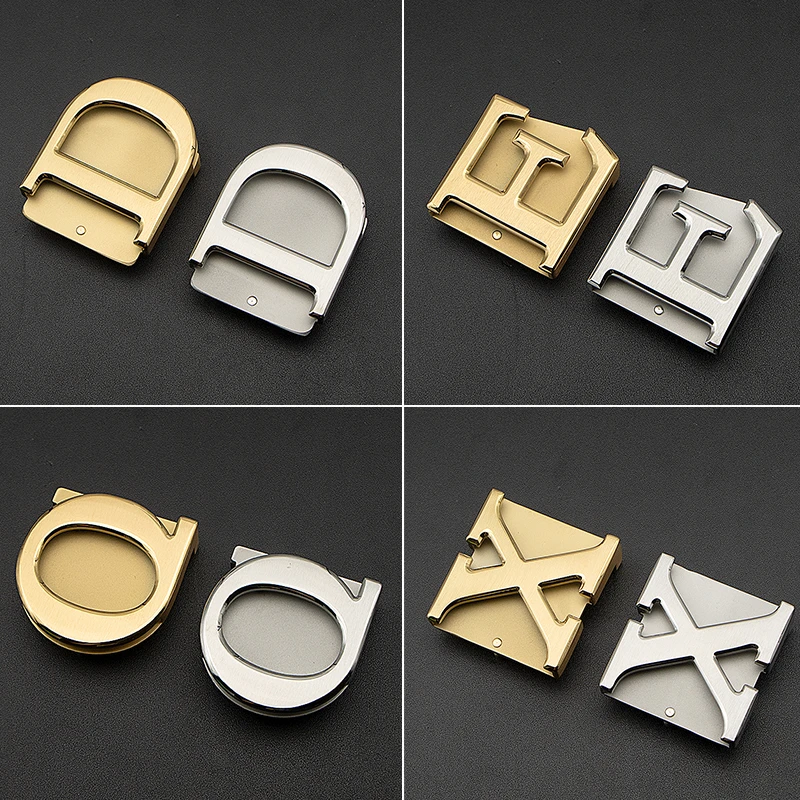 3.8宽不锈钢平滑板扣男士高档休闲商务内穿打孔扣时尚钢扣单扣头