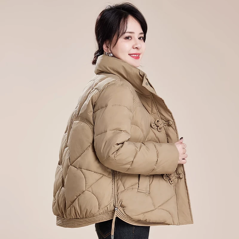 中年妈妈秋冬外套洋气棉袄2024新款冬季棉衣中老年女冬装羽绒棉服