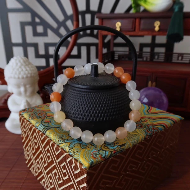 【悦玺】F001天然精品天山翠金丝玉彩色多宝手串手链