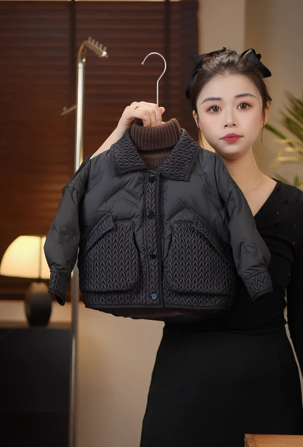 【现货】2024冬季儿童新款韩版时尚麦穗保暖羽绒服外套35340