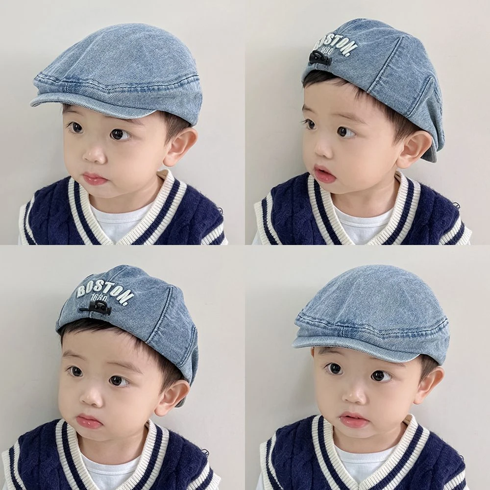 儿童帽子春秋季牛仔贝雷帽男童女童鸭舌帽防晒遮阳韩版宝宝前进帽