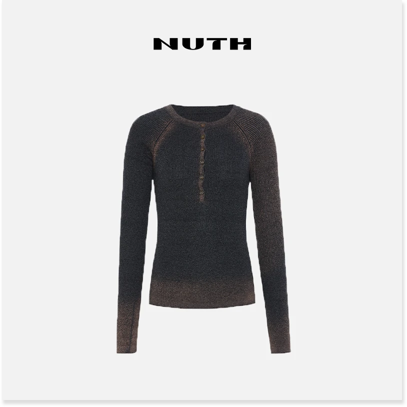 NUTH“30%同化”｜针织打底衫修身洗褪色做旧长袖上衣