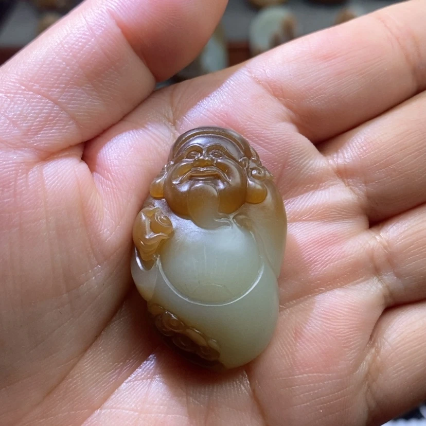 【闪购商品】和田玉(糖玉)财神吊坠未镶嵌