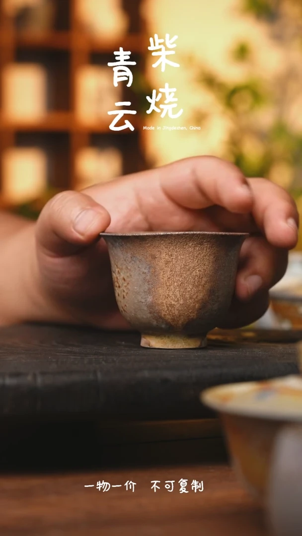 【闪购商品】杯口有点变形428号杯子~青云柴烧瓷器