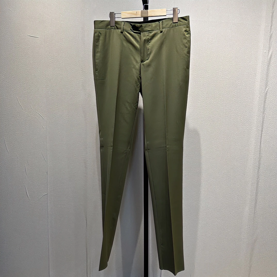 全新未使用 EMPORIO ARMANI/乔治·阿玛尼 绿色全羊毛西裤114507