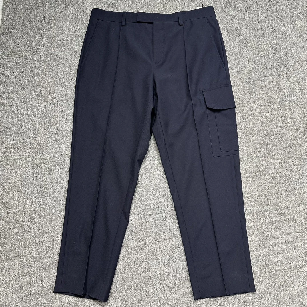 全新未使用 DIOR/迪奥 男士深蓝色工装裤时尚舒适休闲裤124801