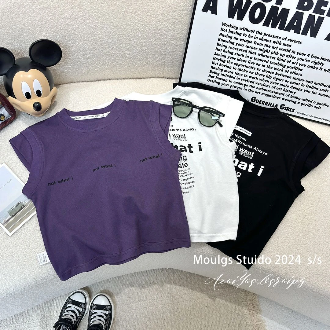 儿童纯棉飞袖T恤短袖夏季半袖童装上衣体恤衫