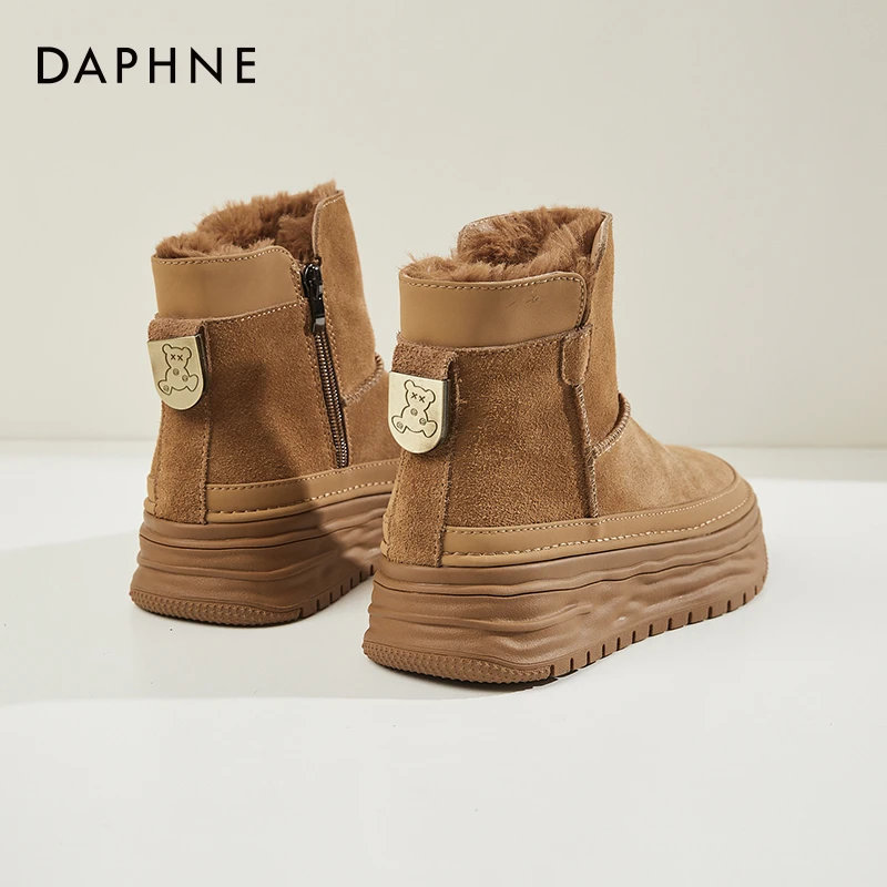 达芙妮东北防寒雪地靴女鞋2025冬季加绒加厚大棉鞋厚底冬款面包鞋