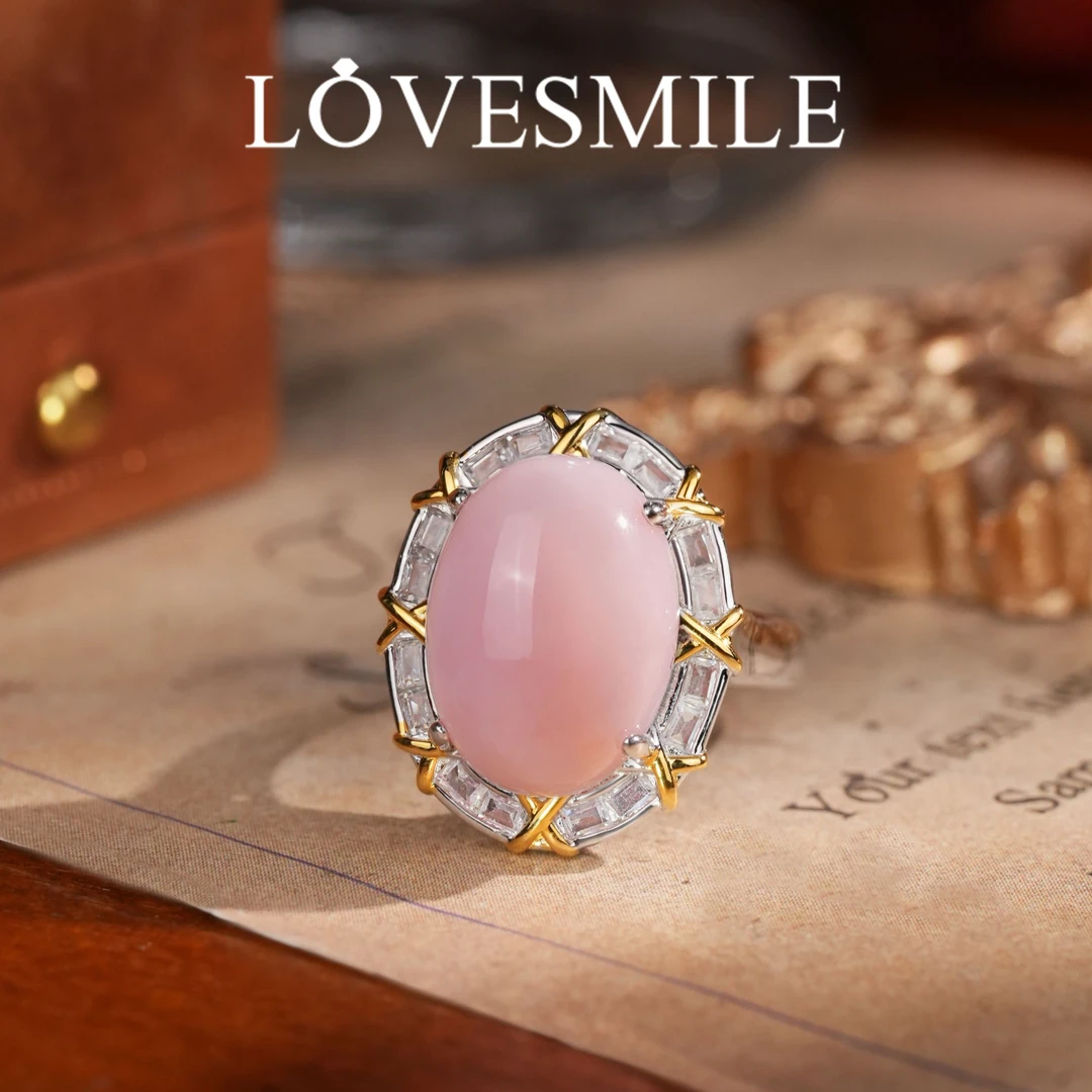 无品牌S925银蛋白石戒指精美时尚气质优雅