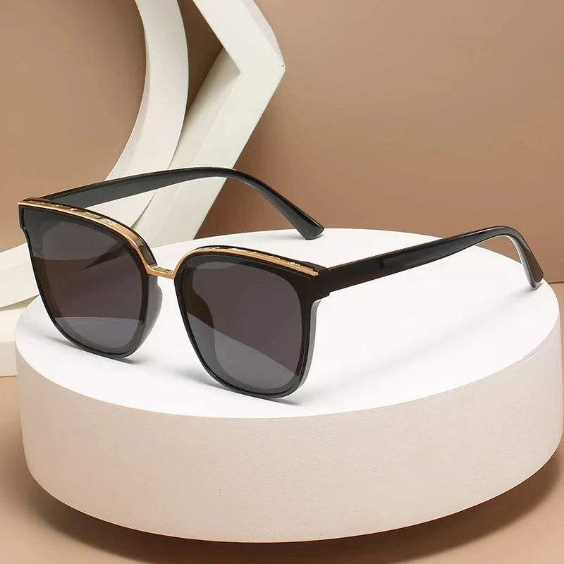 偏光太阳镜女新潮款墨镜女大框圆脸街拍太阳镜方框眼镜抗uv