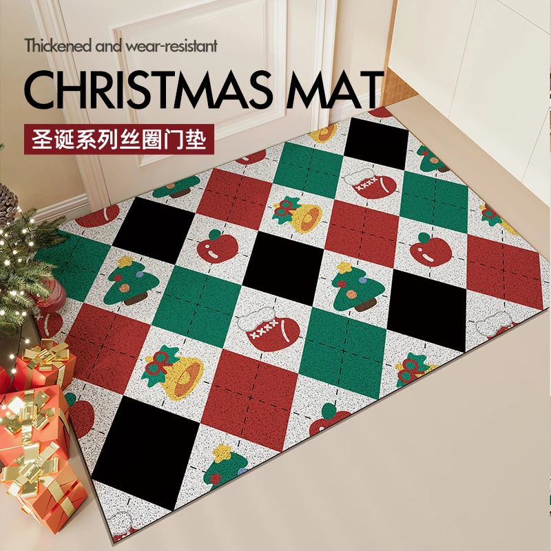 平安夜礼物丝圈入户门地垫脚垫免洗除尘防滑裁剪门厅入户门垫玄关