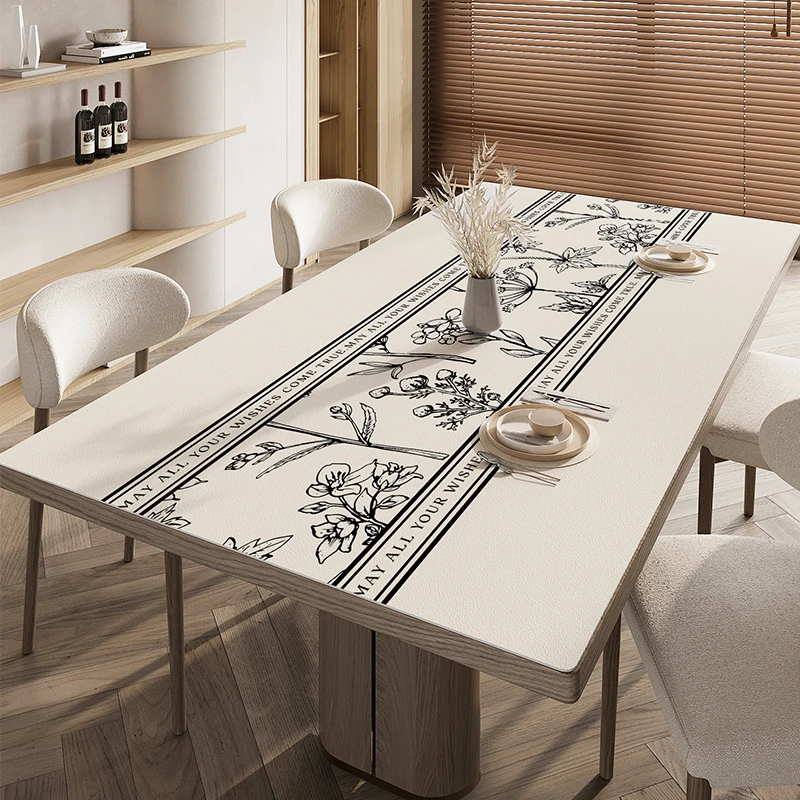 繁春季节桌垫防水防油免洗茶几桌布轻奢高级感客厅防烫餐桌垫子