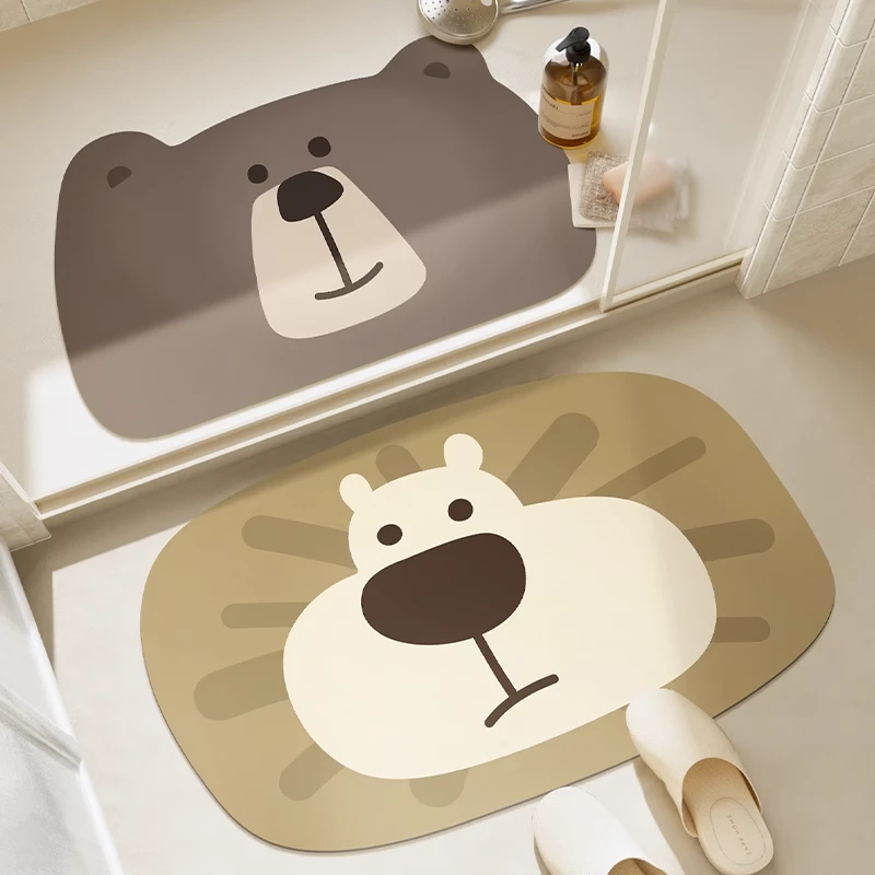 【活动冲量】河马先生软硅藻泥吸水地垫卫生间门口浴室防滑脚垫卡通