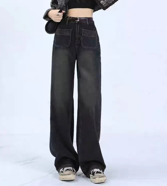 冬季时尚百搭牛仔加绒裤8808款