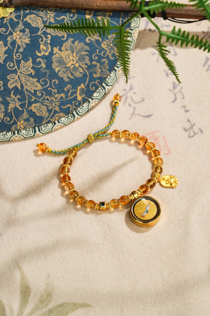 925银手链 黄水晶般若卡卡手串LJZ0087