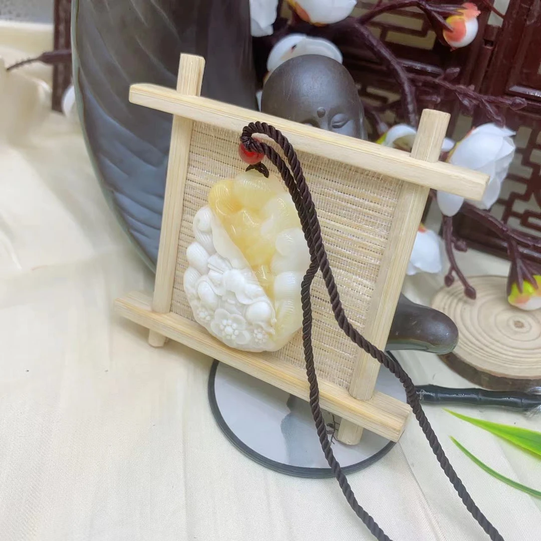 非金属羽毛吊坠 车厘子玉华狐仙吊坠-多样性发一件v047