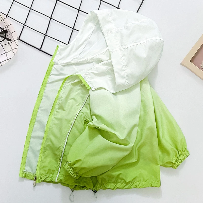 女童防晒衣夏季轻薄透气外套儿童渐变冰丝防晒服大童女孩2025新款