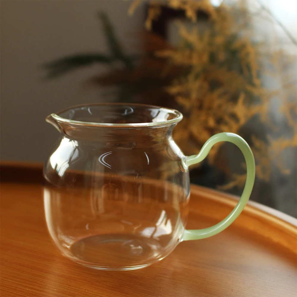 绿玉圆满高硼硅耐热玻璃家用手工日式公道杯玻璃杯耐热防爆耐高温