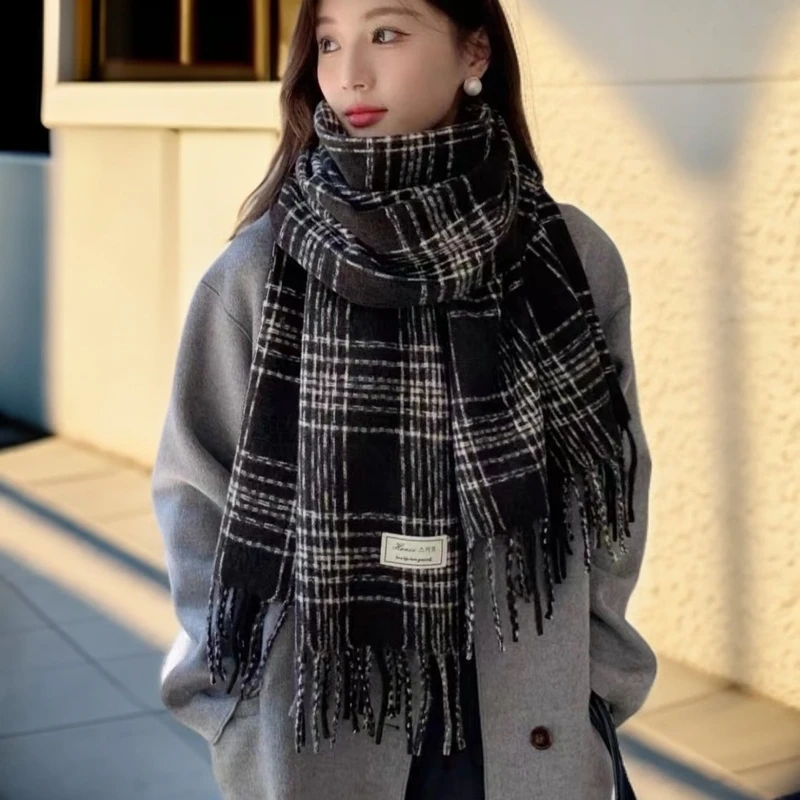 日韩系新款围巾冬季仿羊绒保暖学生复古美拉德情侣百搭围脖网红
