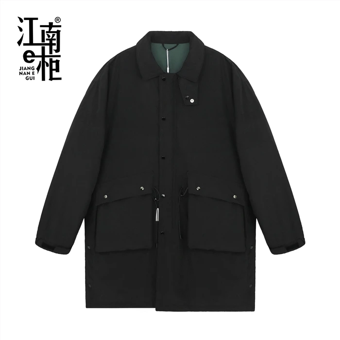 江南e柜男款冬季保暖休闲款防风时尚中长款羽绒服358107178