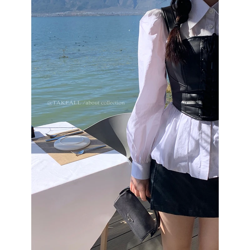 【日播专享五折】叠穿绝绝子 pu抹胸/花苞连衣裙RD224012