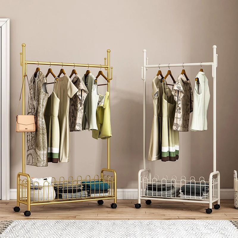 铁博士北欧铁艺衣帽架落地卧室可移动挂衣架家用收纳门后衣架子