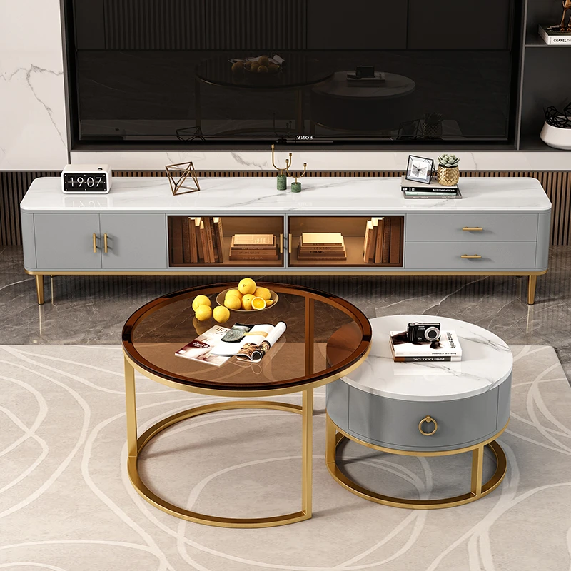 铁博士【梦想家专属】北欧岩板电视柜简约储物柜收纳地柜小户型