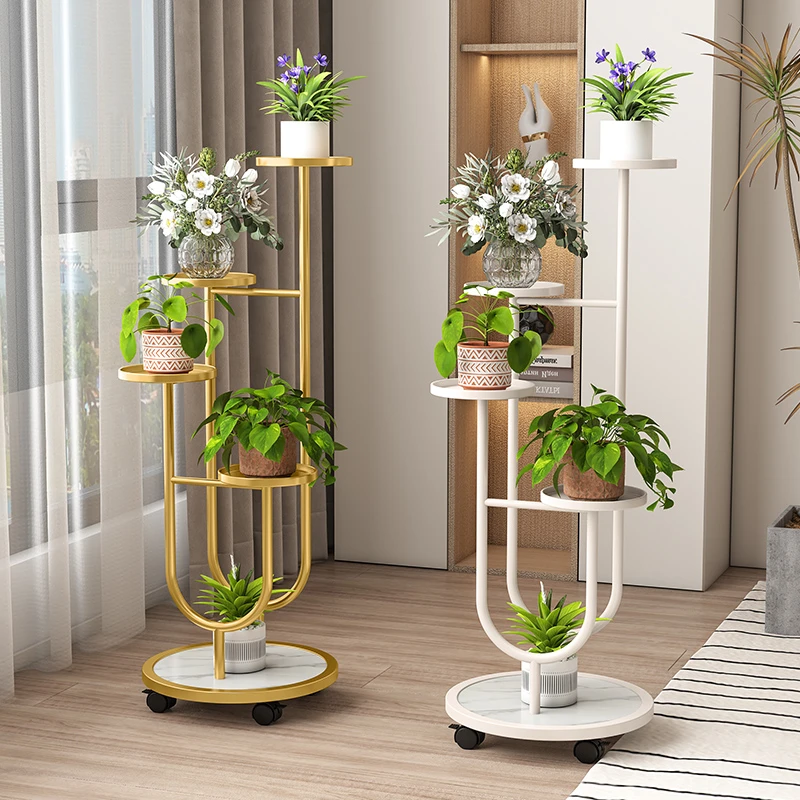 铁博士北欧轻奢铁艺花架简约室内外阳台多层花几阳台落地花盆架子