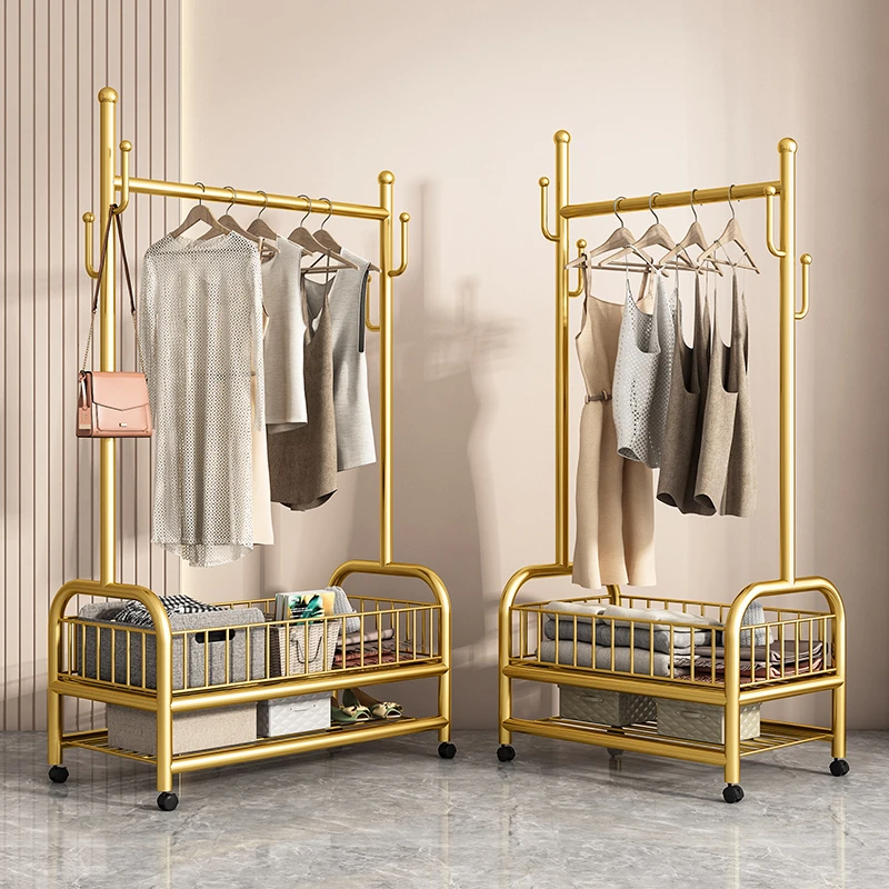 铁博士北欧衣帽架落地衣架家用收纳可移动挂衣架