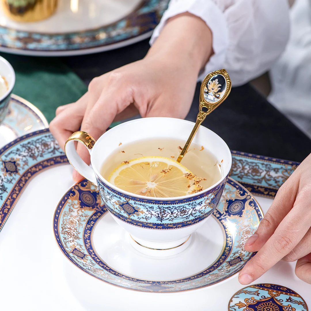 INGRI英格丽「宫廷」欧式高档精致描金咖啡杯茶杯杯碟家用红茶杯