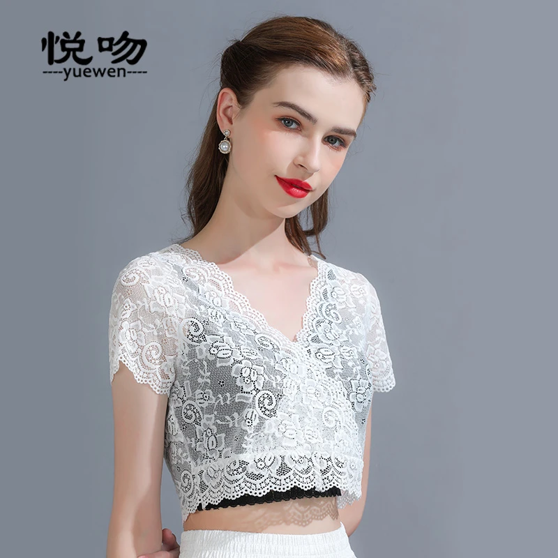 蕾丝V领假领子女百搭假领薄款2025新款半截防走光打底衫内搭春秋