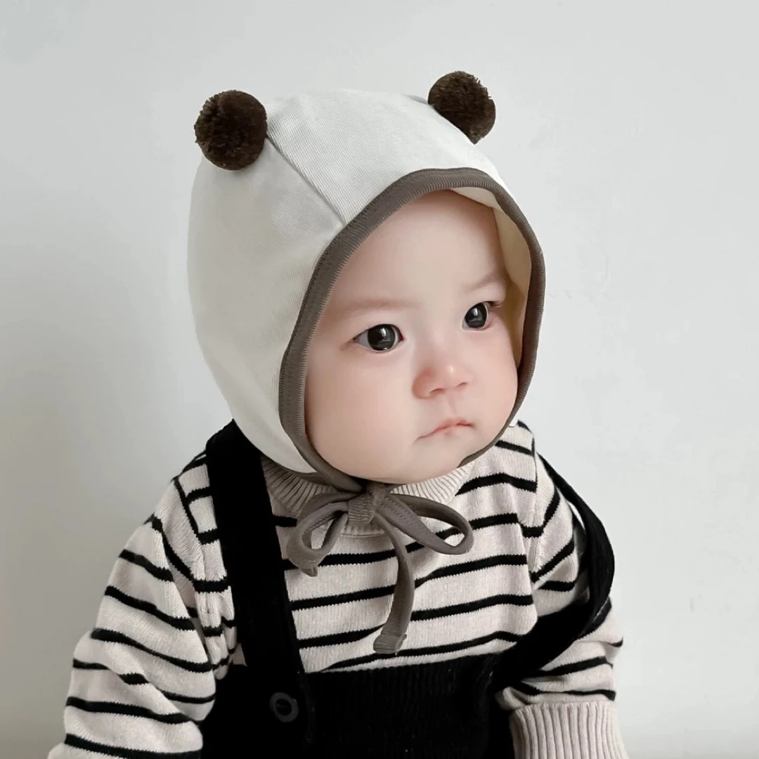 宝宝帽子婴儿纯棉春秋防风护耳帽新生儿胎帽小月龄包头帽护囟门帽