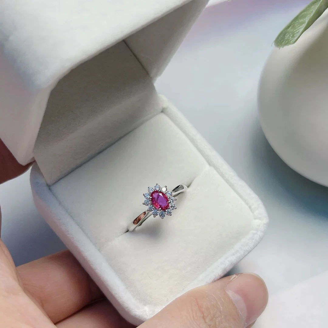 缅甸抹谷鸽血红宝石活口戒指经典戴妃时尚款