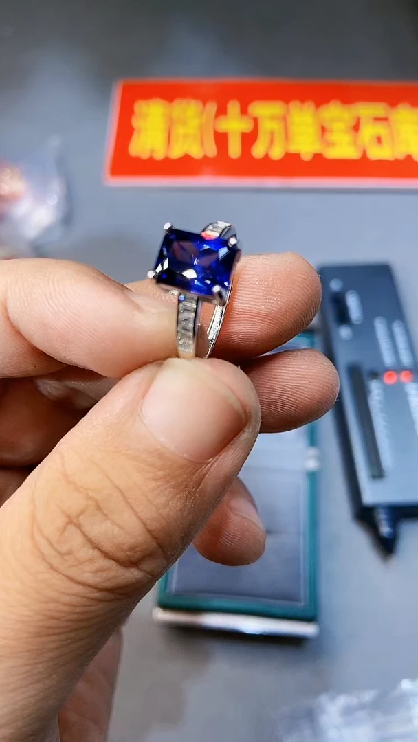 【闪购商品】蓝宝石戒指银S925镶嵌354