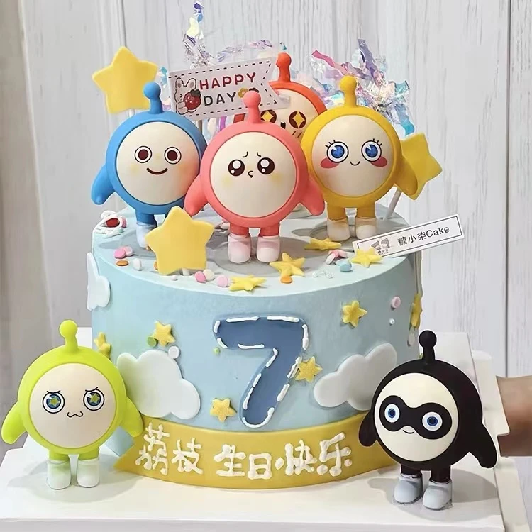 新款二代蛋仔派对生日蛋糕可爱儿童公仔玩偶桌面摆件六一礼物大号