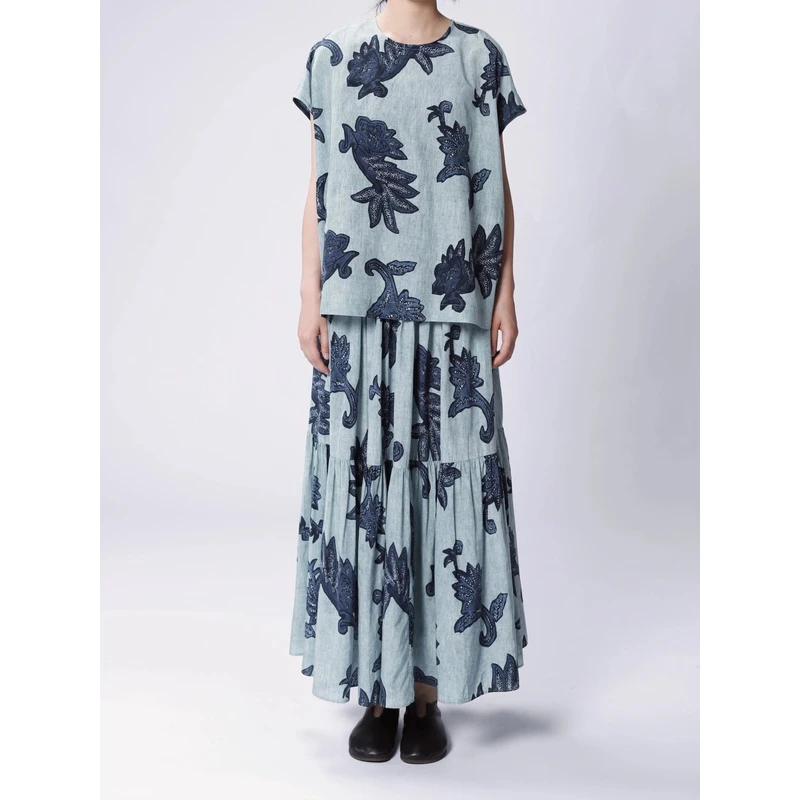 兰花印花6305丝棉上衣