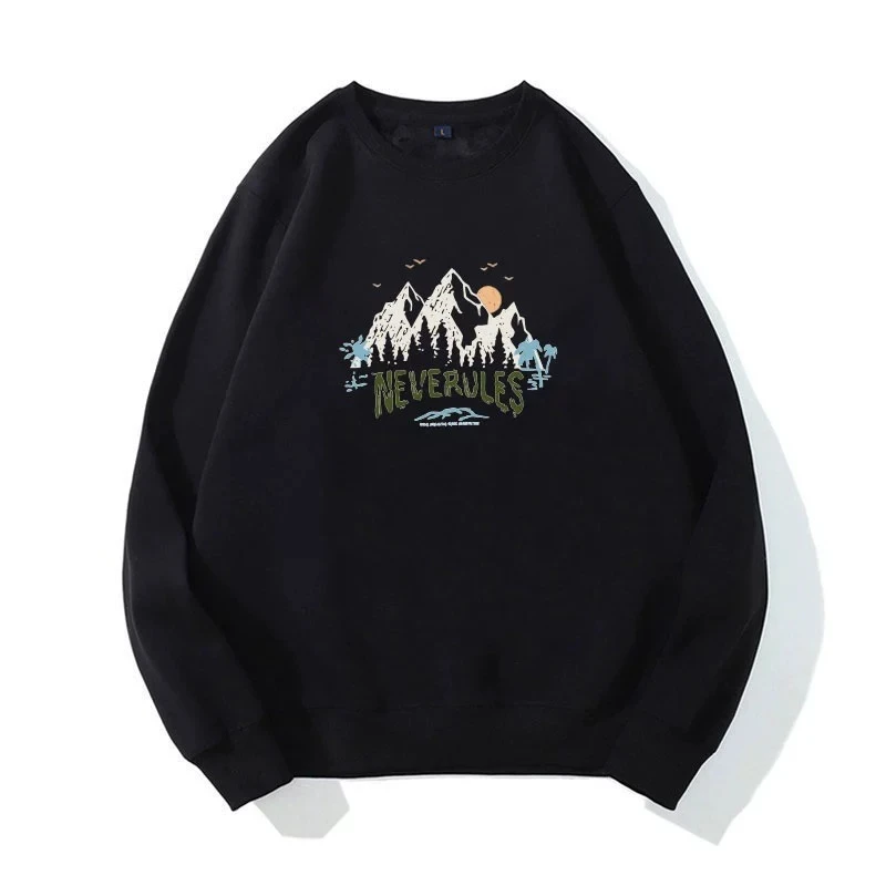 仓石一树潮牌男士加绒卫衣2025新款纯棉秋冬青年宽松休闲圆领上衣