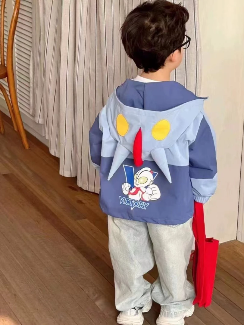 儿童春秋夏奥特曼韩版外套男童冲锋衣+内搭不接受备注尺码