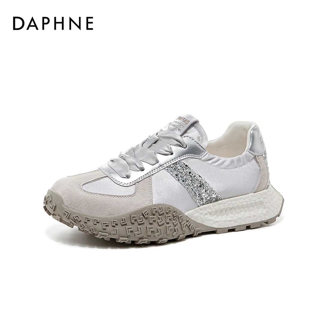 【清凉一夏】达芙妮复古情侣透气休闲鞋百搭时尚舒适波粒感系带板鞋