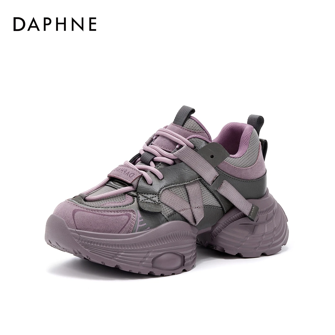 达芙妮2024年秋季新款时尚百搭深色调配色潮流小众ins经典老爹鞋