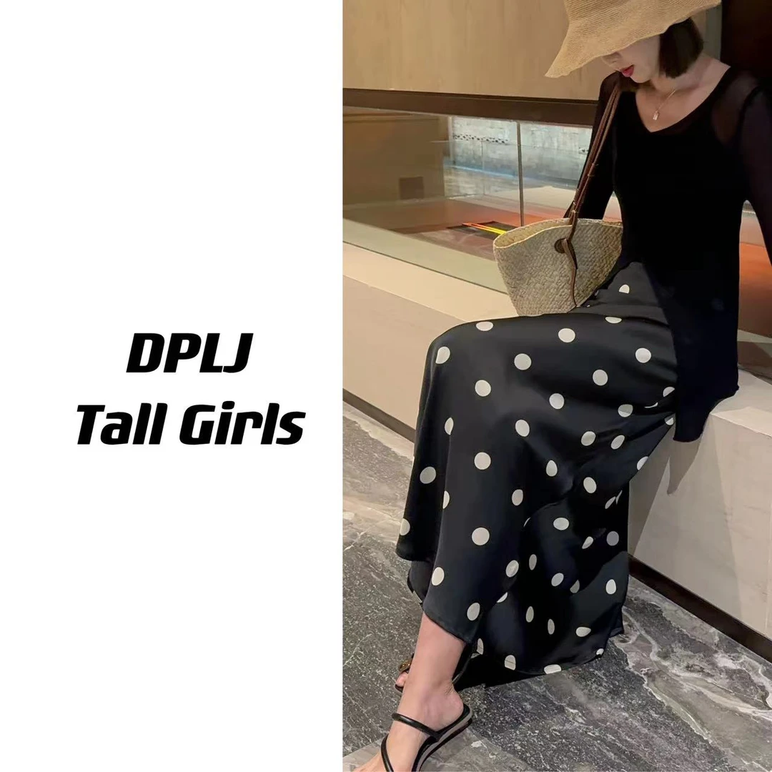 【清】华尔兹高个子加长缎面醋酸半身裙缎面鱼尾显瘦长裙松紧腰7050