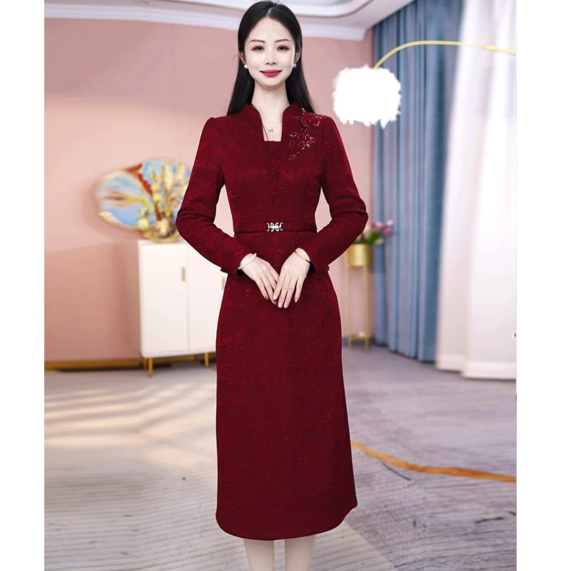 JG-24D321CX 新款2024年冬季精致气质连衣裙时尚显瘦 M-4XL