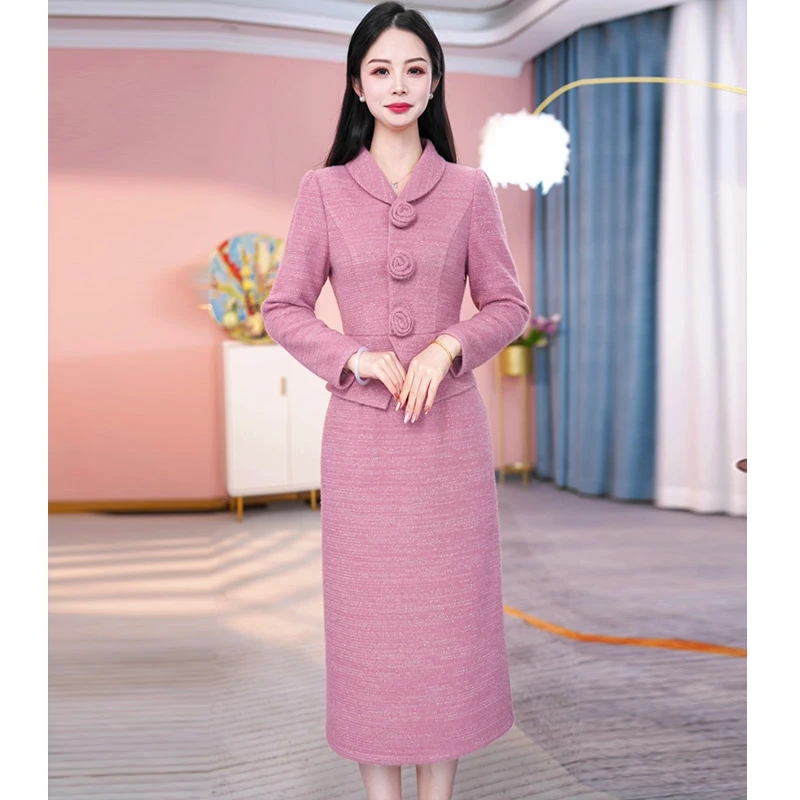 JG-24D215AA 新款2024年冬季精致优雅修身连衣裙时尚显瘦 M-4XL